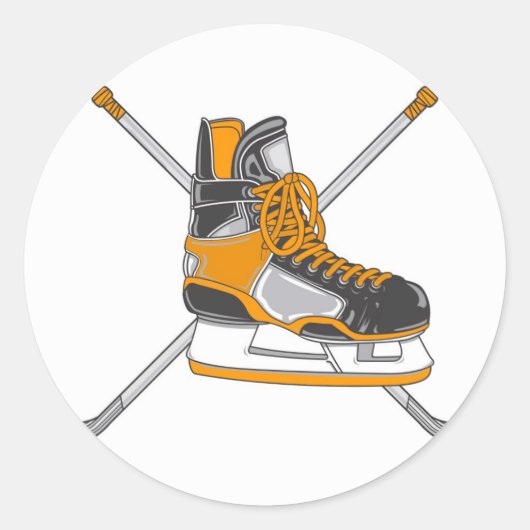 Sticker Rond Patins de hockey sur glace (Devant)