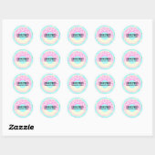 Sticker Rond Pâtisserie biscuits enfants beignet sarcelle rose (Feuille)