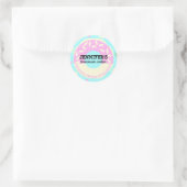 Sticker Rond Pâtisserie biscuits enfants beignet sarcelle rose (Sac)