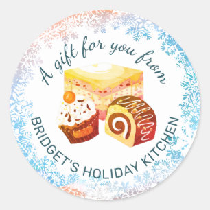 Sticker Rond Pâtisserie Boulangerie de Noël personnalisée