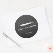 Sticker Rond Pâtisserie Chef Rolling Pin Baker Logo (Enveloppe)