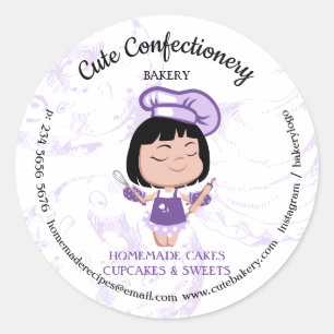 Sticker Rond Pâtisserie Confiserie mignonne