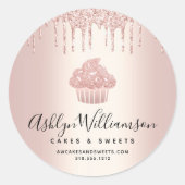 Sticker Rond Pâtisserie Cupcake Chef boulangerie Rose Gold Part (Devant)