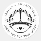 Sticker Rond Pâtisserie de boulangerie moderne Merci client (Devant)