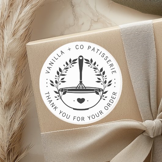 Sticker Rond Pâtisserie de boulangerie moderne Merci client