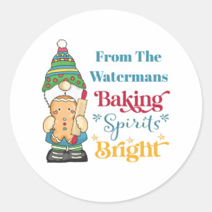 Sticker Rond Pâtisserie Esprits Lumineux Cookie Noël Vacances