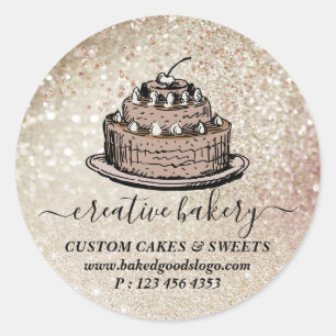 Sticker Rond Pâtisserie gâteau au chocolat sur décorations d'as