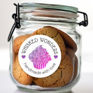 Sticker Rond Pâtisserie Parties scintillant Pink Purple Drivers