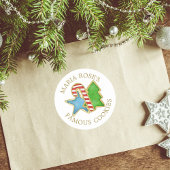 Sticker Rond Pâtisseries de Noël Mignonnes Fantaisistes 