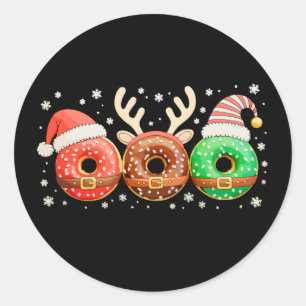 Sticker Rond Pâtisseries de Noël Santa Renne Xmas Beignet