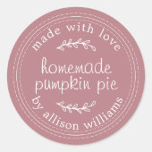 Sticker Rond Pâtisseries rustiques maison tarte pumpkin rose po (Devant)