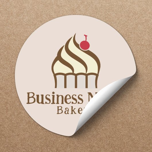 Sticker Rond Pâtissier Cupcake Mignon Boulangerie Maison