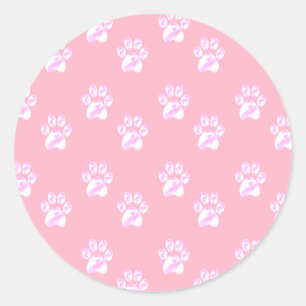 Sticker Rond Patounes blanches mignonnes