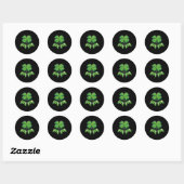 Sticker Rond Patrick's Day Gamer Funny Video Game Controller Sh (Feuille)