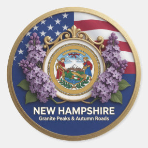 Sticker Rond Patrimoine du Granite State du New Hampshire ⛰️
