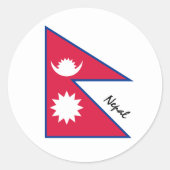 Sticker Rond Patriotes du drapeau népalais, vacances / sports (Devant)
