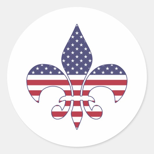 Sticker Rond Patriotic American Flag (Devant)