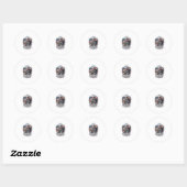Sticker Rond Patriotic Chess Player Vector Graphic Tee (Feuille)