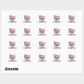 Sticker Rond Patriotic French bulldog frenchie mom (Feuille)