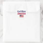 Sticker Rond Patriotic God Bless America Flag (Sac)
