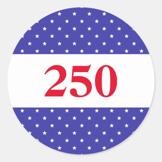 Sticker Rond Patriotic Red White & Blue 250 (Devant)