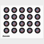 Sticker Rond Patriotic Santa Claus For Men Women Usa Flag Chris (Feuille)