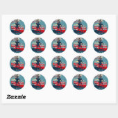 Sticker Rond Patriotic USA Hope Graphisme Art Design (Feuille)