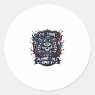 Sticker Rond Patriotique 1776 Hors Route Camion Monstre Crâne L