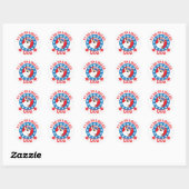 Sticker Rond Patriotique Bull Terrier (Feuille)