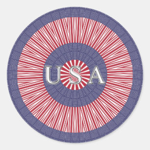 Sticker rond Patriotique Classic, brillant
