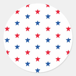 Sticker Rond Patriotique rouge blanc bleu étoiles vacances amér