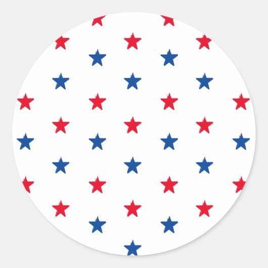 Sticker Rond Patriotique rouge blanc bleu étoiles vacances amér (Devant)