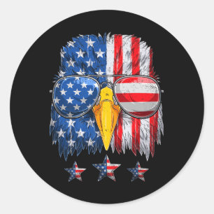 Sticker Rond Patriots America Énorme Étoiles Et Nous Frappe Fie