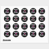 Sticker Rond Patron Babe (Feuille)