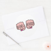 Sticker Rond Patron de fille mains de femme (Enveloppe)