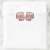 Sticker Rond Patron de fille mains de femme (Sac)