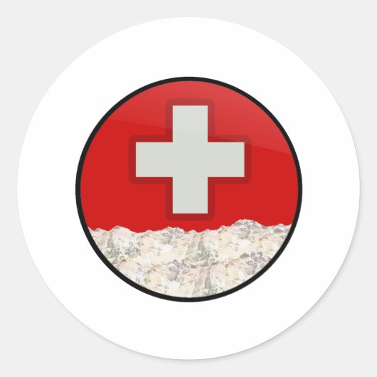 Sticker Rond Patrouille de ski (Devant)