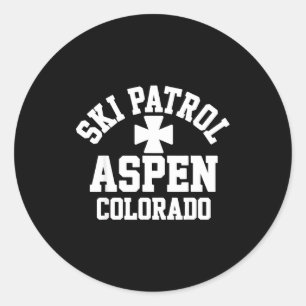 Sticker Rond Patrouille de ski aspen colorado ski & snowboa