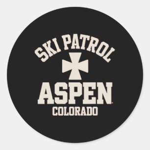 Sticker Rond Patrouille de Ski Aspen Colorado Ski et Snowboard