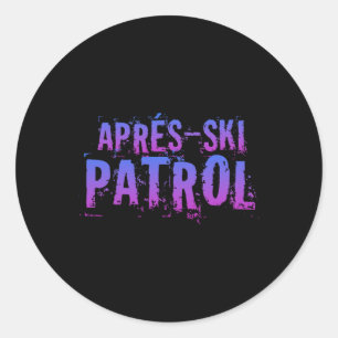 Sticker Rond Patrouille de ski d'Apres - 80s Vintage