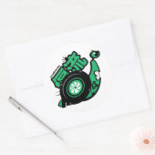 Sticker Rond Patrouille dérive folle - Turbo Snail (vert) (Enveloppe)