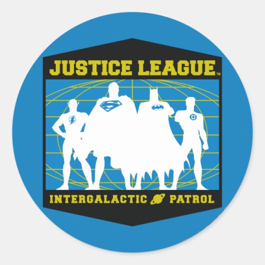 Sticker Rond Patrouille intergalactique de la Ligue de Justice (Devant)