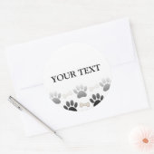 Sticker Rond Patrouilles Et Os De Chien Avec Texte Personnalisé (Enveloppe)