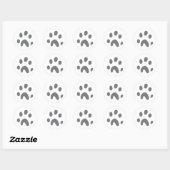 Sticker Rond patte de chien gris (Feuille)