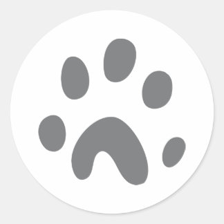 Sticker Rond patte de chien gris