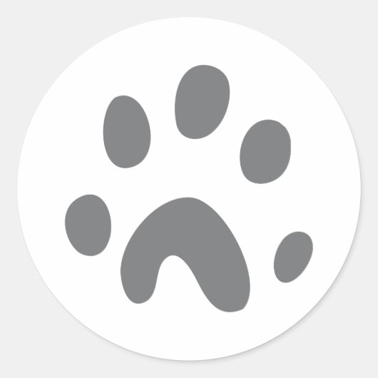 Sticker Rond patte de chien gris (Devant)