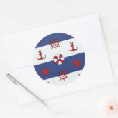 Sticker Rond Patteries Nautical Stars and Stripes (Enveloppe)