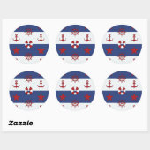 Sticker Rond Patteries Nautical Stars and Stripes (Feuille)