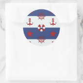 Sticker Rond Patteries Nautical Stars and Stripes (Sac)