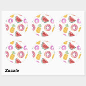 Sticker Rond Pattern (Feuille)